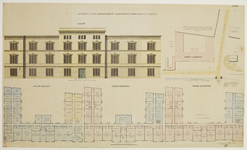 216888 Plattegronden en opstand van het ontwerp voor een Stads- en Academisch Ziekenhuis aan de Rijnkade te Utrecht; ...